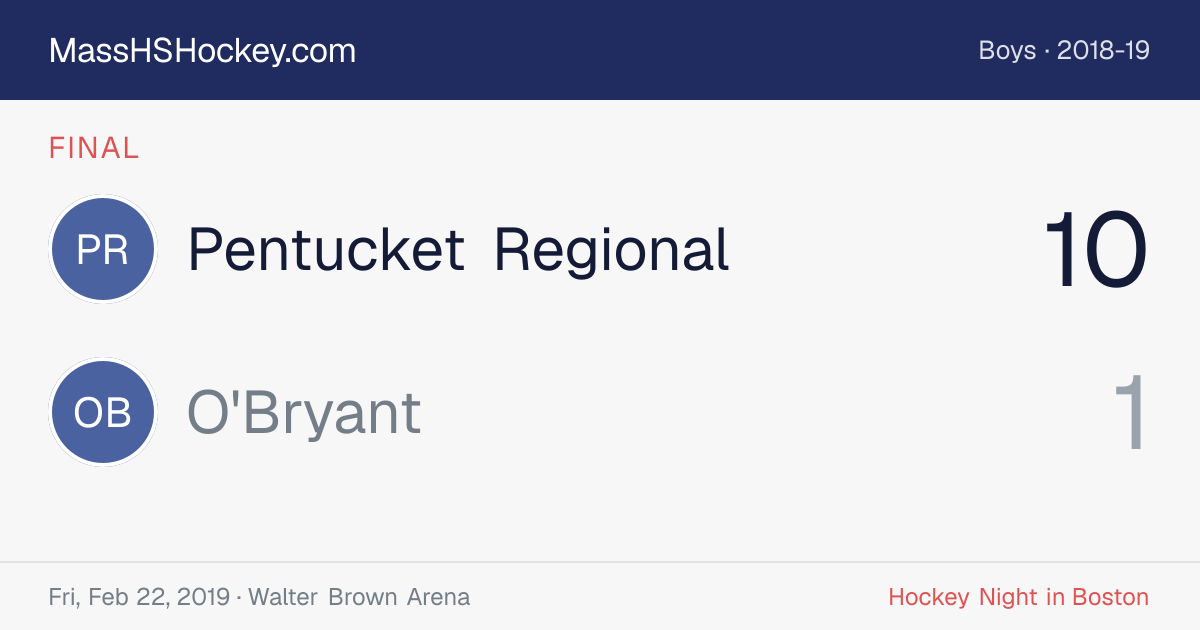 Pentucket Regional at O'Bryant score card