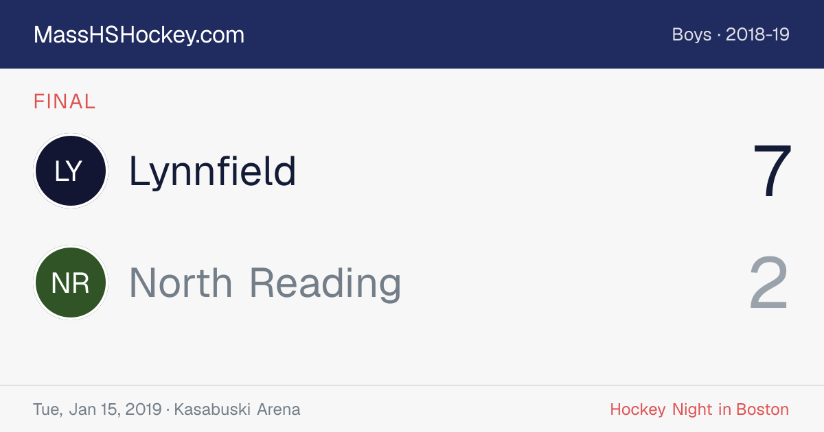 Lynnfield at North Reading score card
