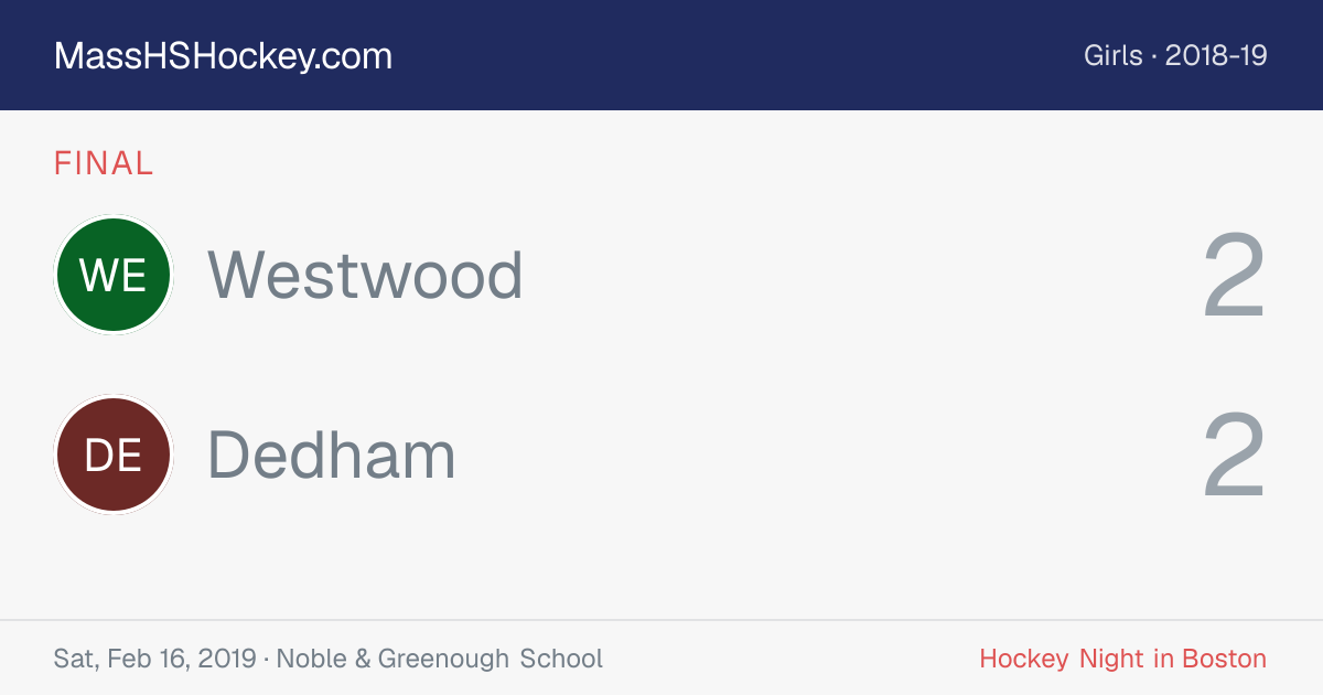 Westwood at Dedham score card