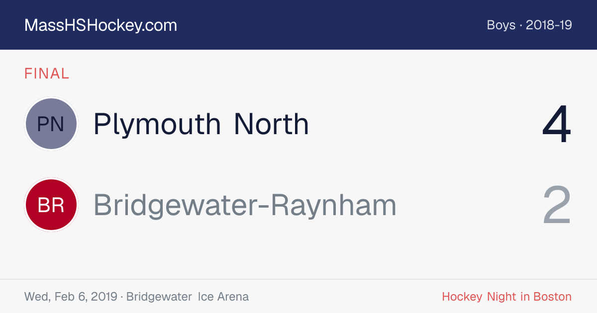 Plymouth North at Bridgewater-Raynham score card