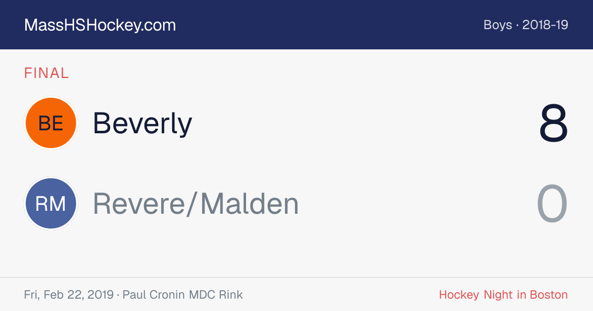 Beverly at Revere/Malden score card