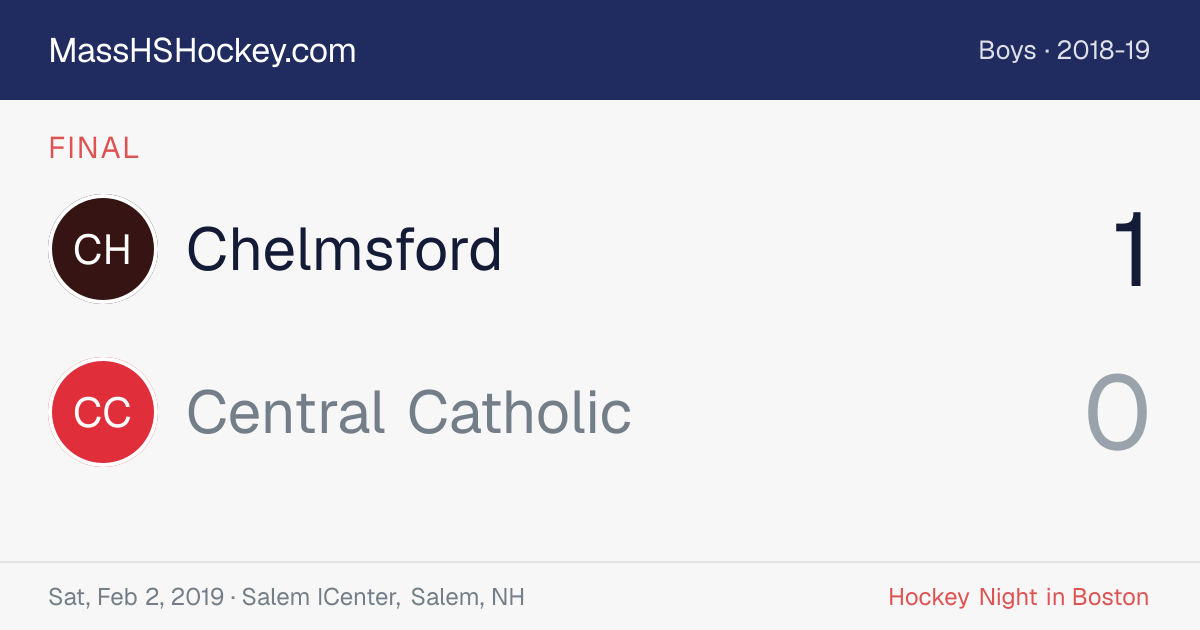 Chelmsford at Central Catholic score card