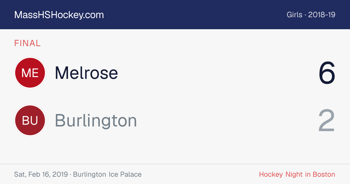 Melrose at Burlington score card