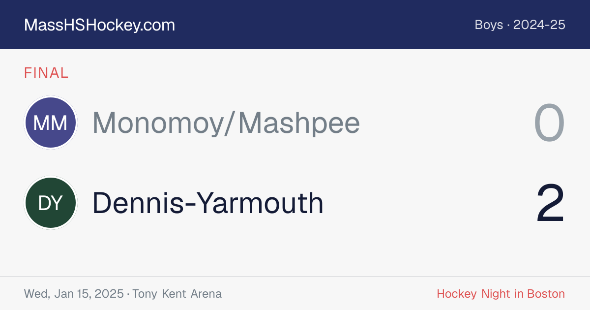 Monomoy/Mashpee at Dennis-Yarmouth score card