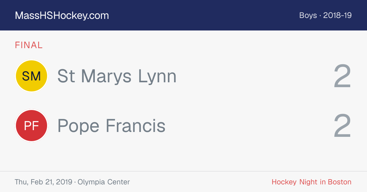 St Marys Lynn at Pope Francis score card