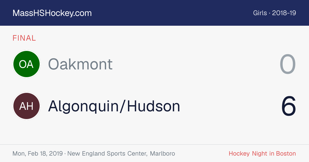 Oakmont at Algonquin/Hudson score card