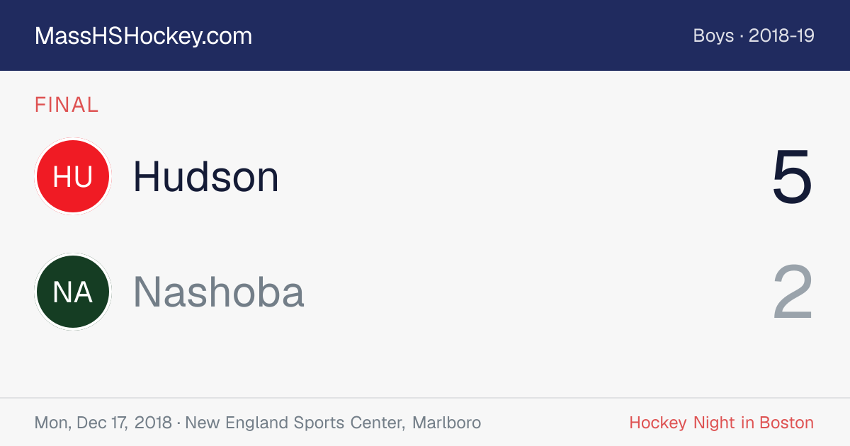 Hudson at Nashoba score card