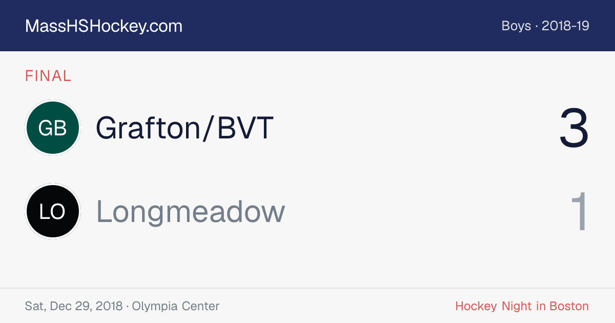 Grafton/BVT at Longmeadow score card