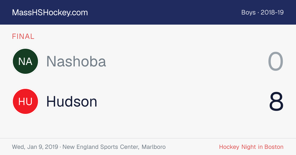 Nashoba at Hudson score card