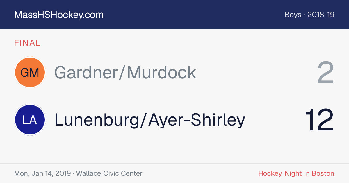 Gardner/Murdock at Lunenburg/Ayer-Shirley score card