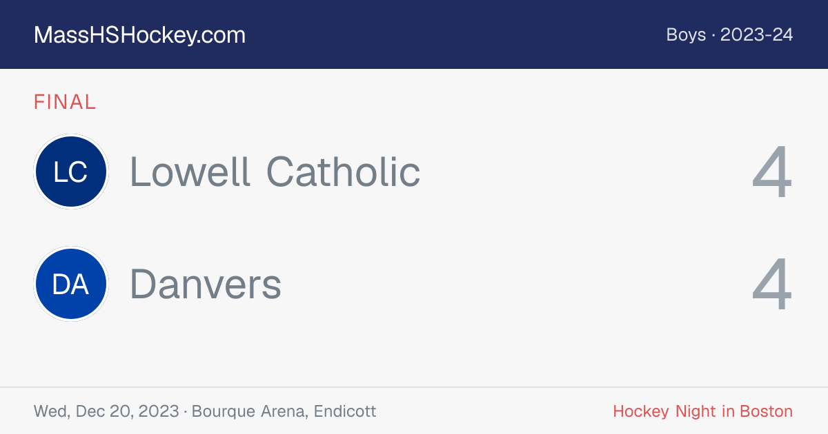 Lowell Catholic at Danvers score card