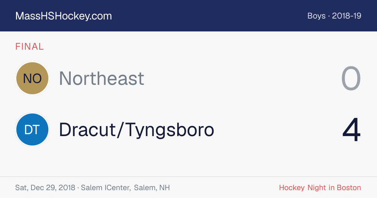 Northeast at Dracut/Tyngsboro score card