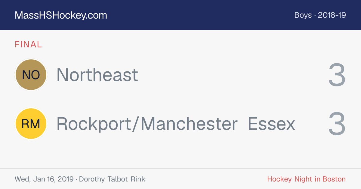 Northeast at Rockport/Manchester Essex score card