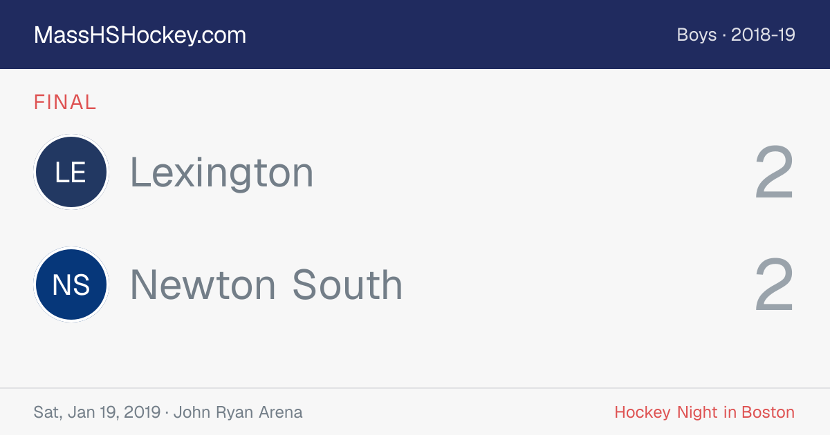Lexington at Newton South score card