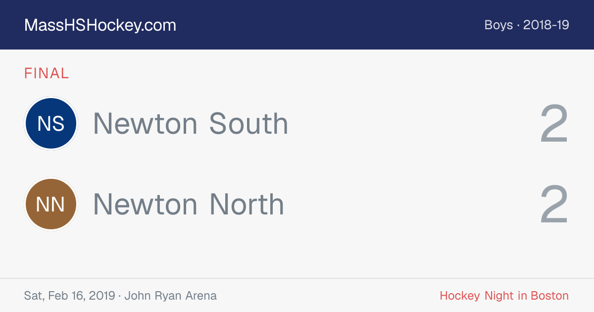 Newton South at Newton North score card