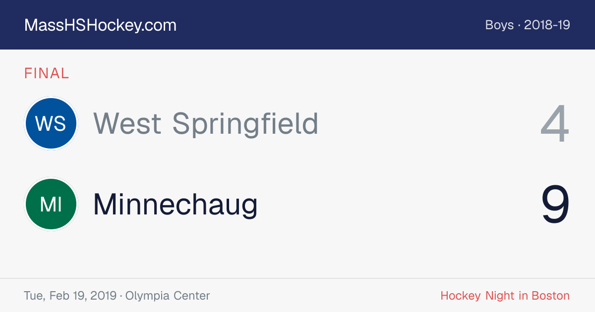 West Springfield at Minnechaug score card