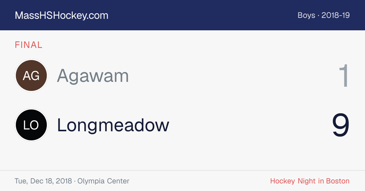 Agawam at Longmeadow score card