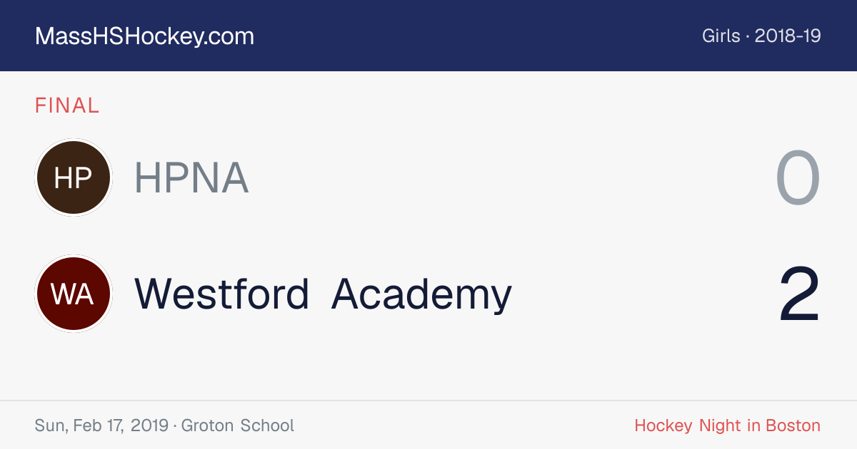 HPNA at Westford Academy score card