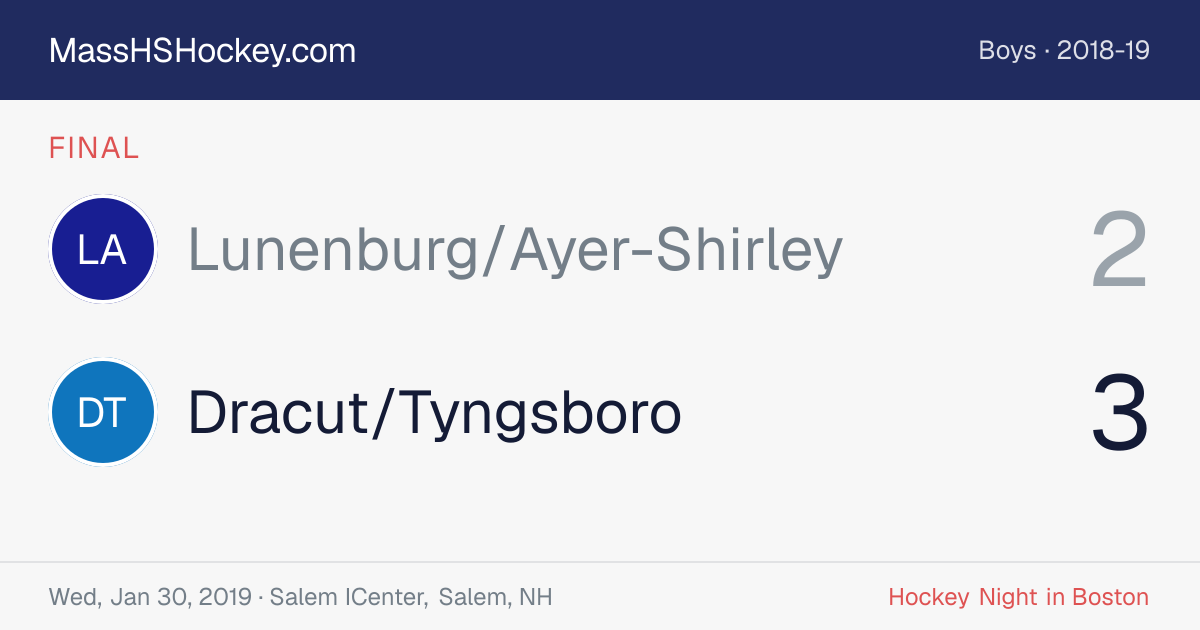 Lunenburg/Ayer-Shirley at Dracut/Tyngsboro score card