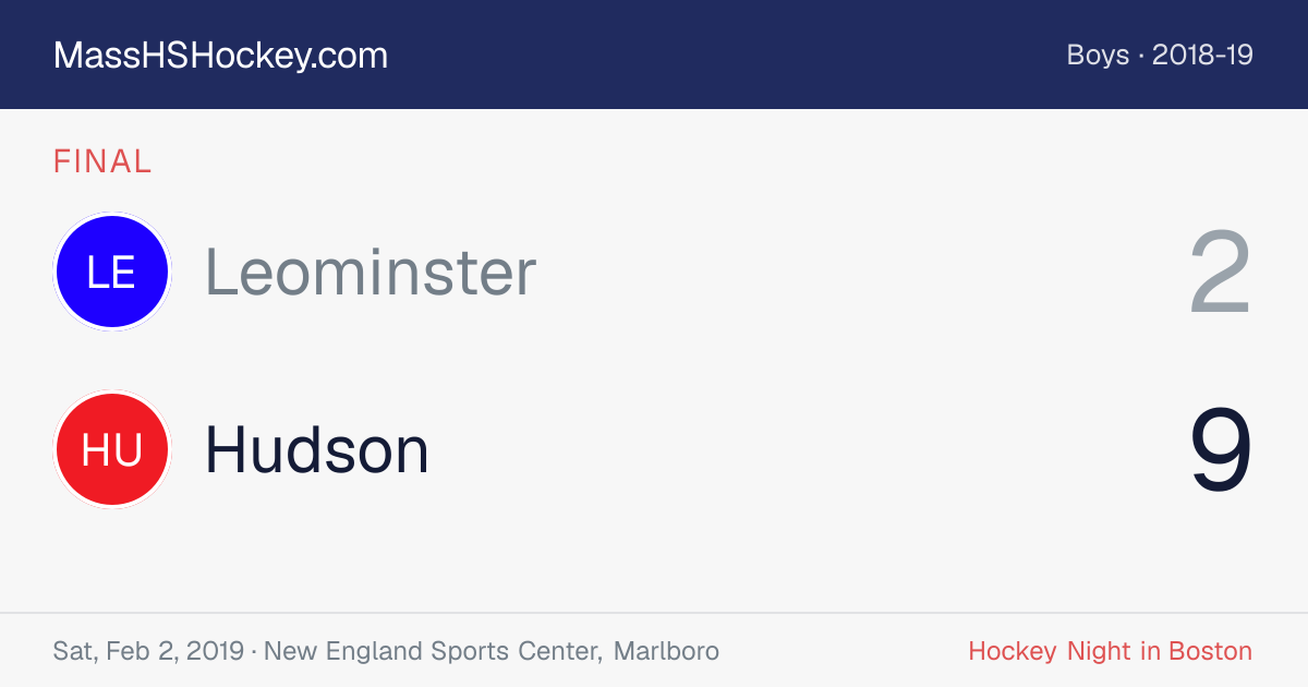 Leominster at Hudson score card