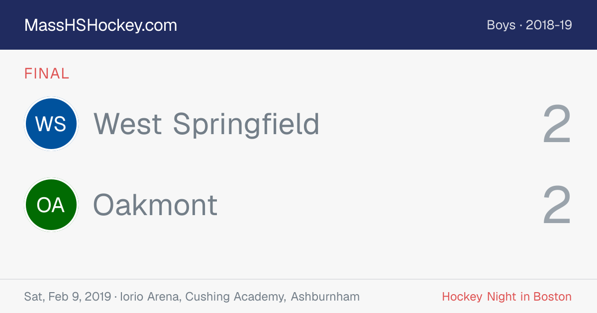 West Springfield at Oakmont score card