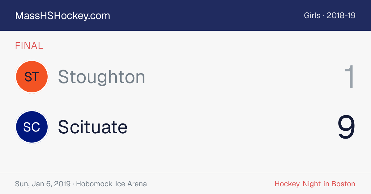Stoughton at Scituate score card