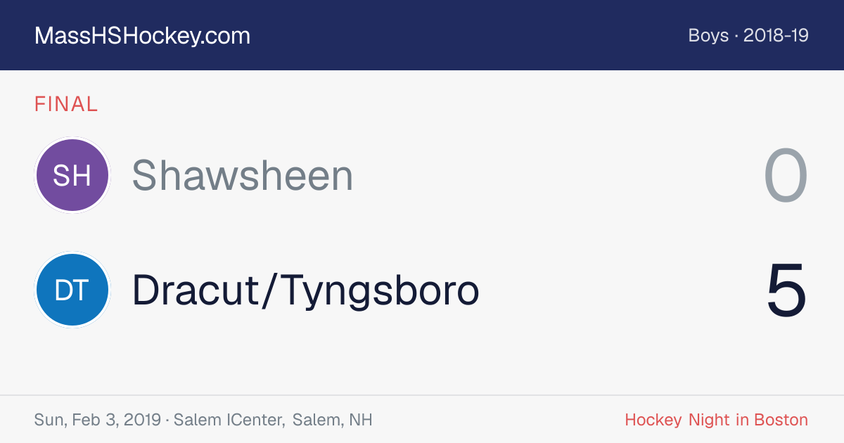 Shawsheen at Dracut/Tyngsboro score card