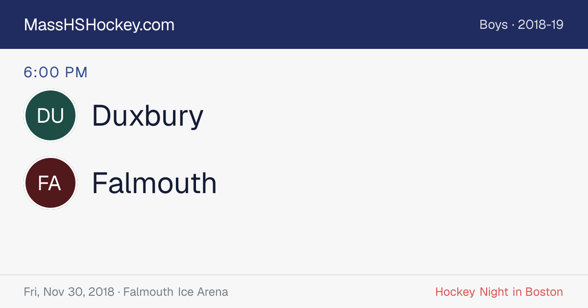 Duxbury at Falmouth score card