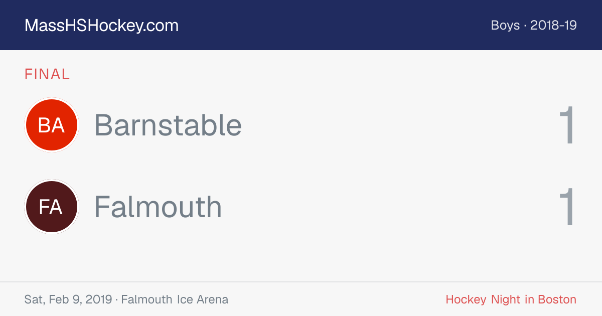 Barnstable at Falmouth score card