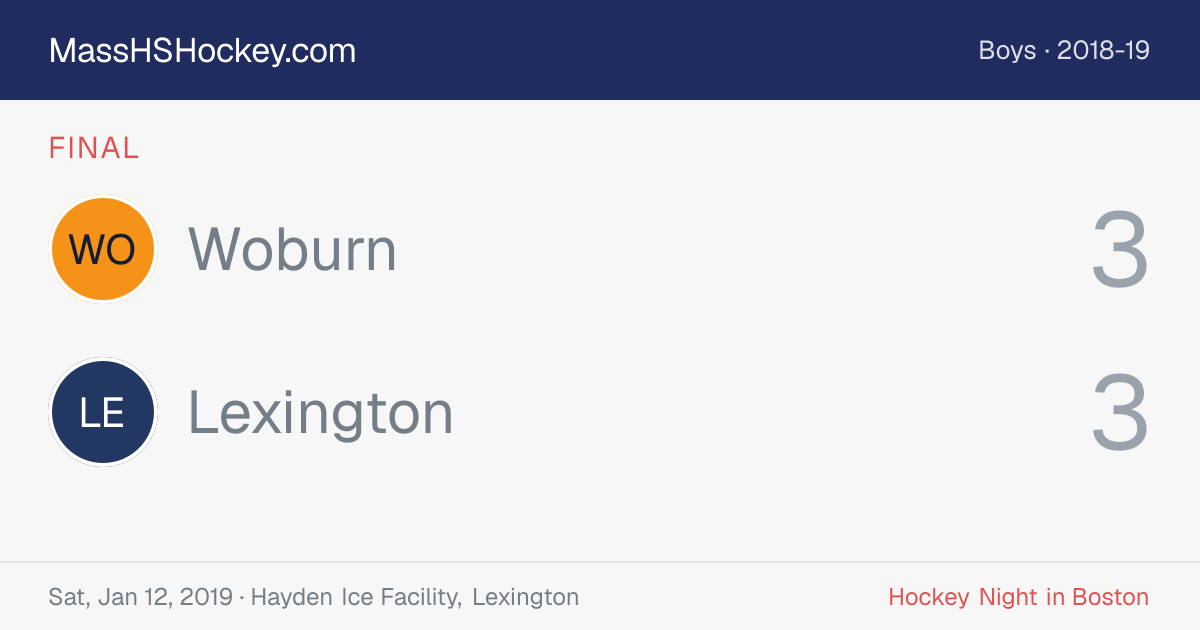 Woburn at Lexington score card