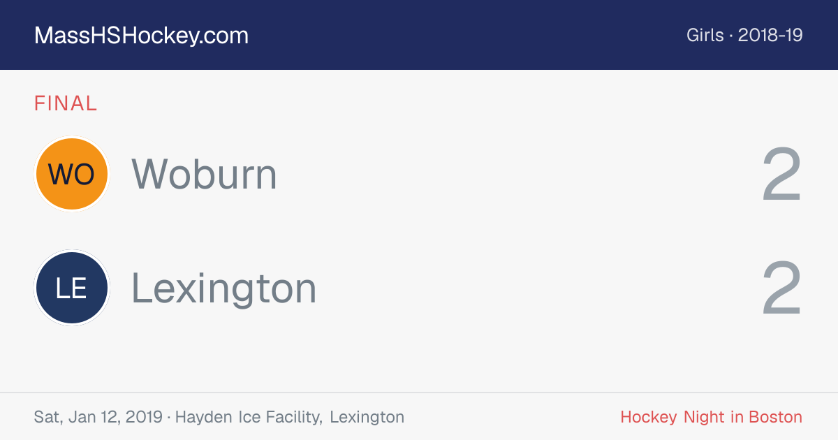 Woburn at Lexington score card