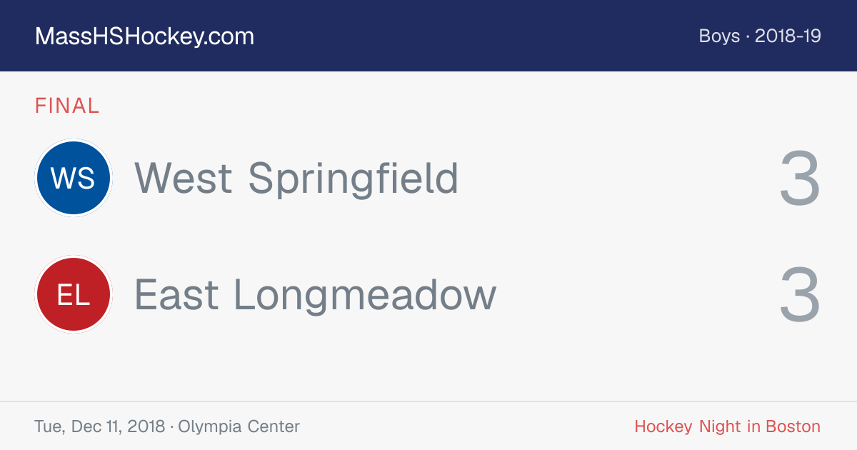 West Springfield at East Longmeadow score card