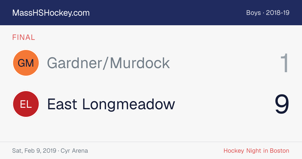Gardner/Murdock at East Longmeadow score card