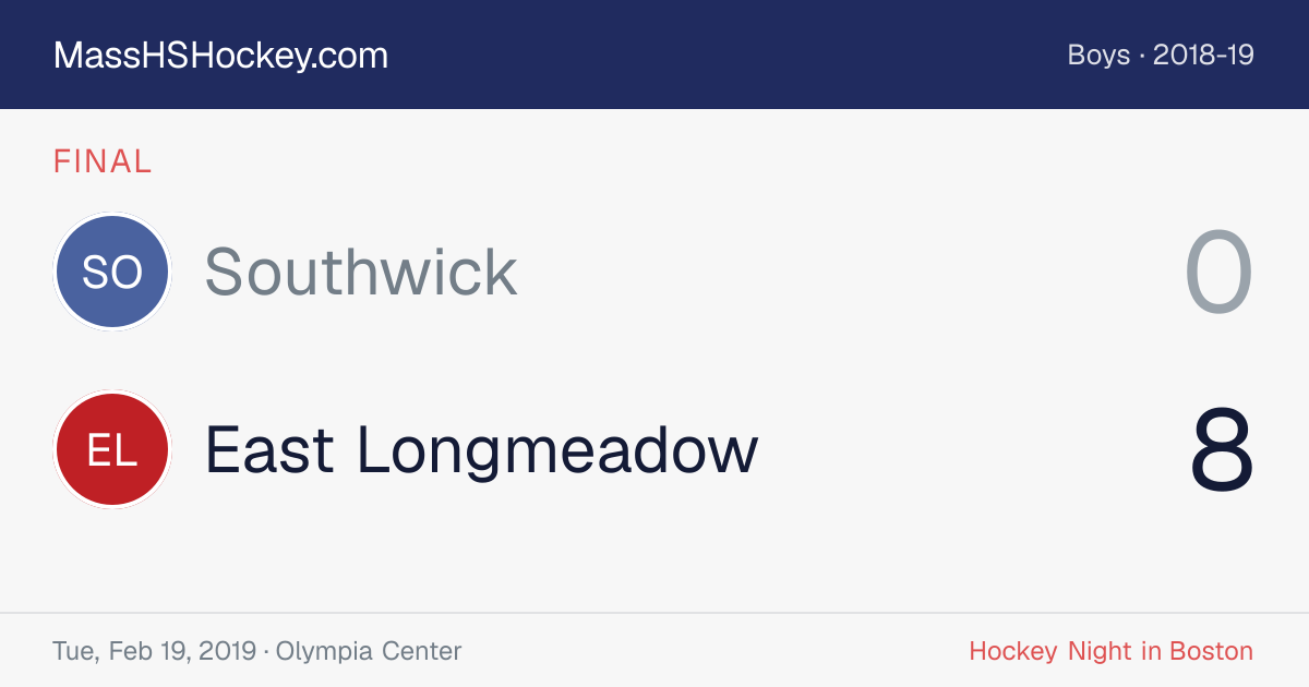Southwick at East Longmeadow score card