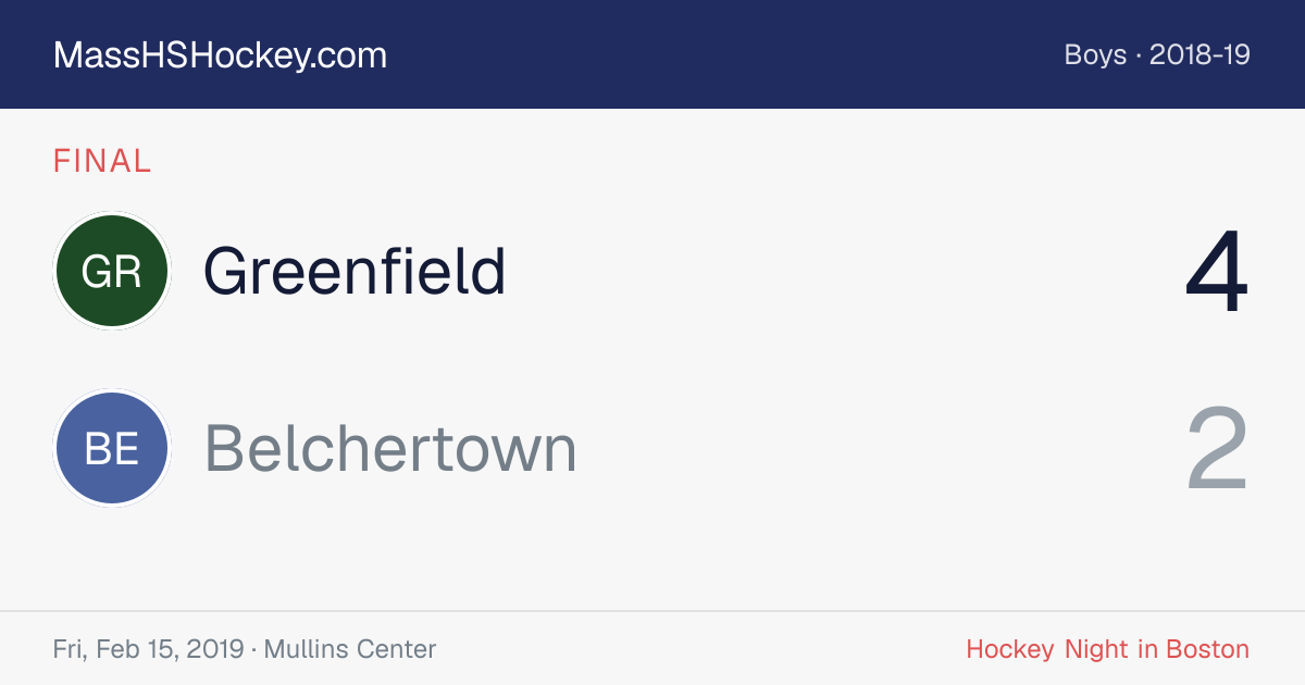 Greenfield at Belchertown score card