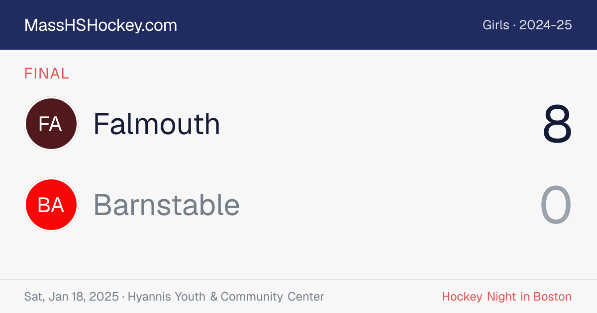 Falmouth at Barnstable score card