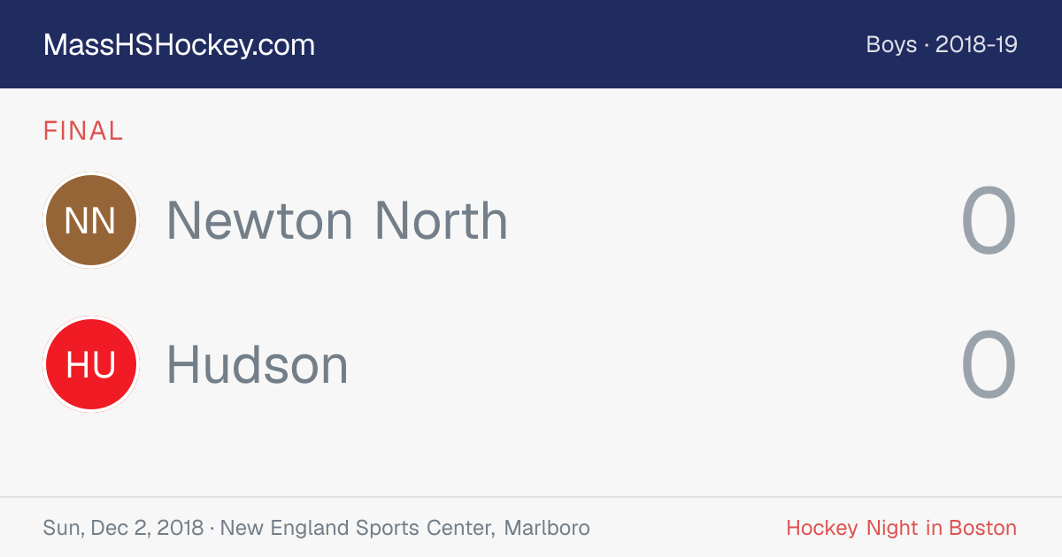 Newton North at Hudson score card