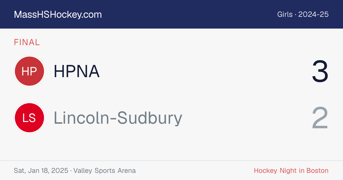 HPNA at Lincoln-Sudbury score card