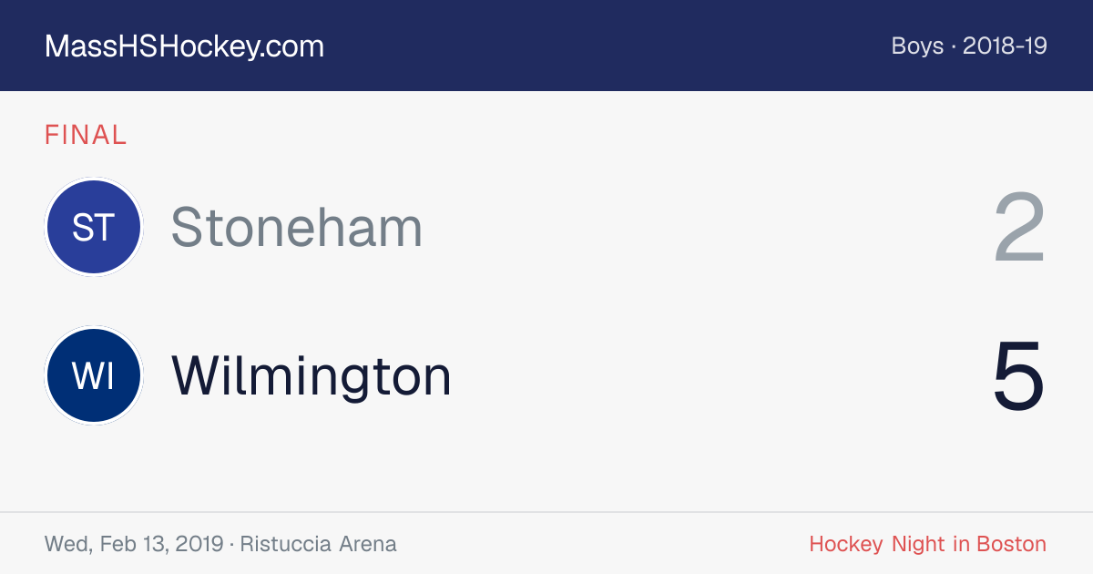 Stoneham at Wilmington score card