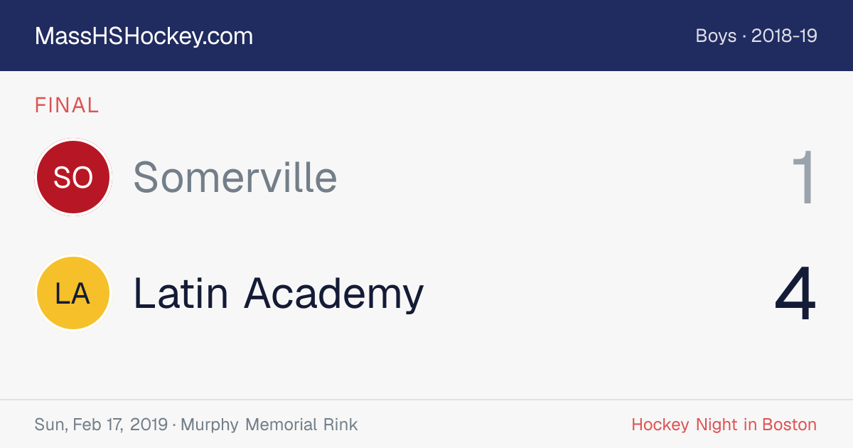 Somerville at Latin Academy score card
