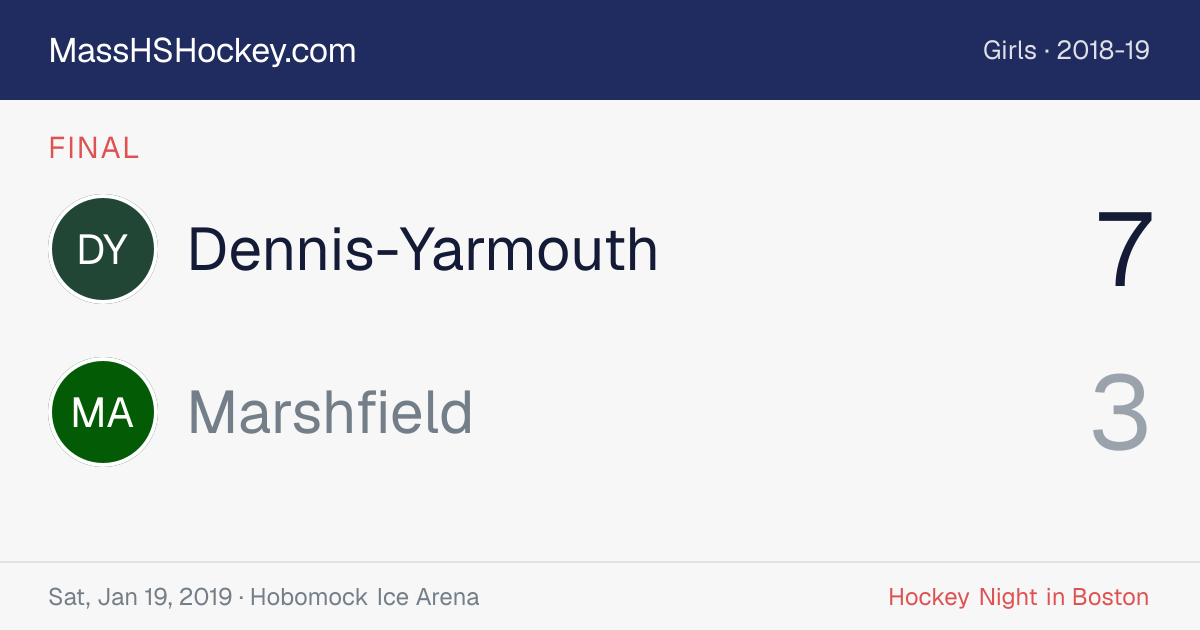 Dennis-Yarmouth at Marshfield score card