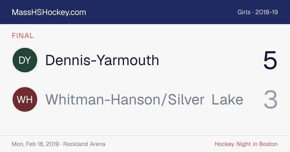 Dennis-Yarmouth at Whitman-Hanson/Silver Lake score card