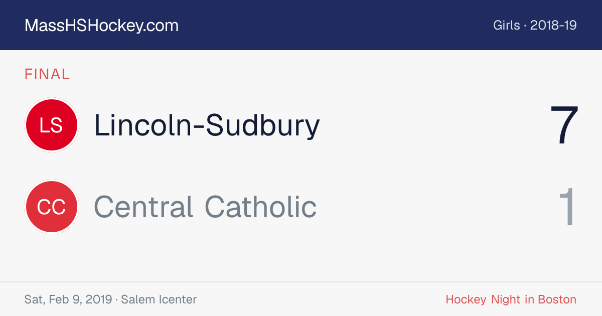 Lincoln-Sudbury at Central Catholic score card