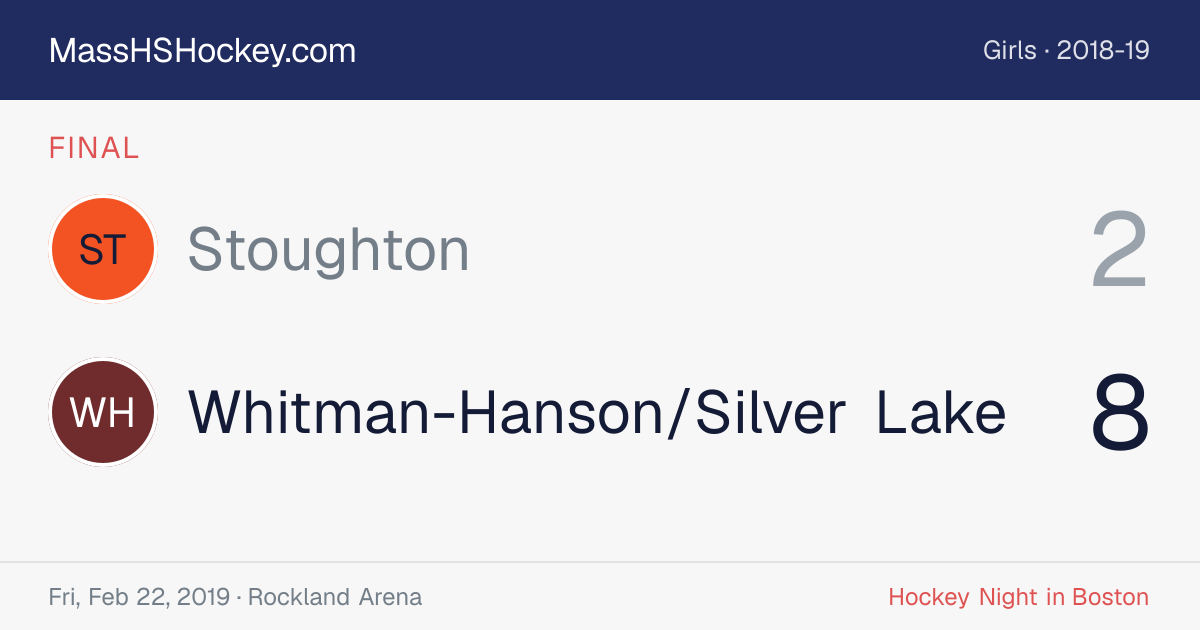 Stoughton at Whitman-Hanson/Silver Lake score card