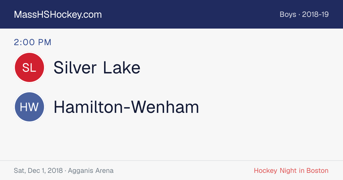 Silver Lake at Hamilton-Wenham score card