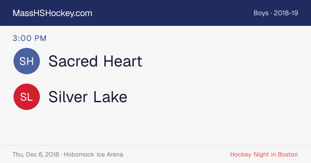 Sacred Heart at Silver Lake score card