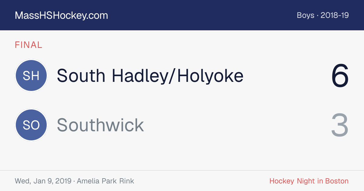 South Hadley/Holyoke at Southwick score card