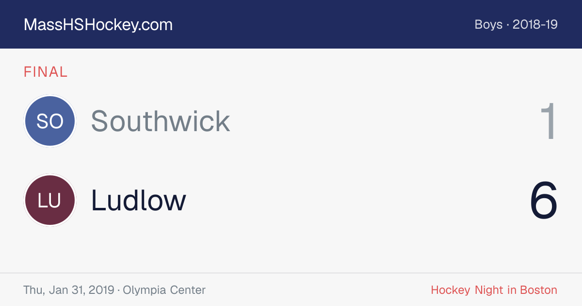 Southwick at Ludlow score card