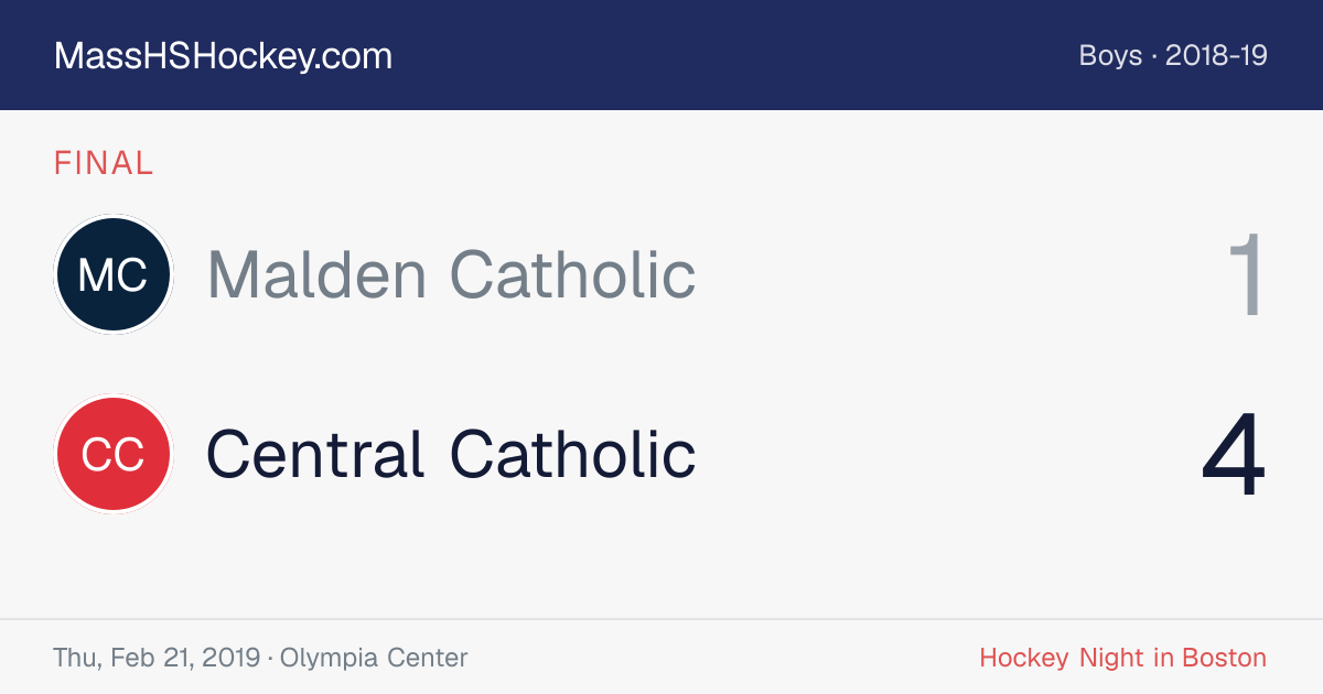 Malden Catholic at Central Catholic score card