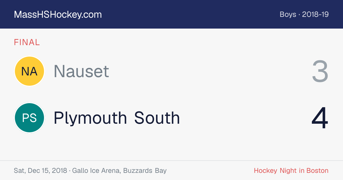 Nauset at Plymouth South score card